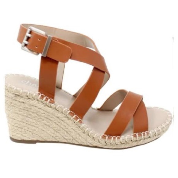 CHARLES BY CHARLES DAVID Norway Ankle Strap Espadrille Wedge Sandals Brown Sz 8 - Picture 2 of 5